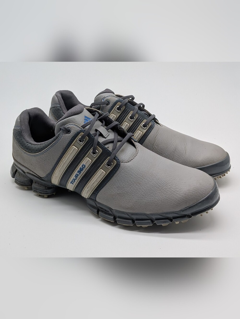 adidas Men's Gray and Black Athletic Golf Shoes - Picture 1 of 7